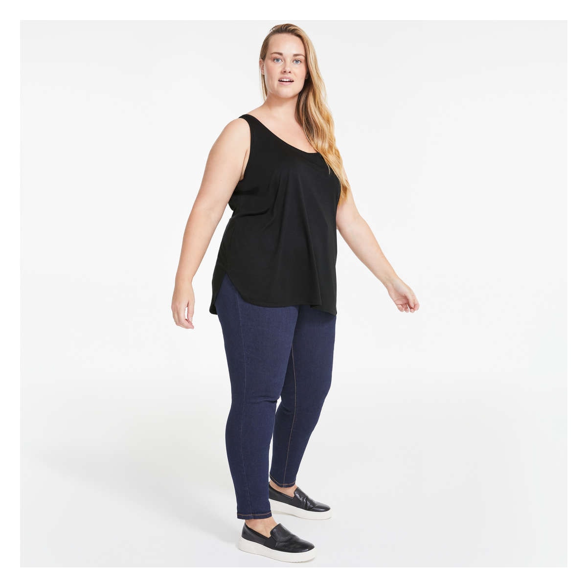 Women+ Relaxed-Fit Tank in JF Black from Joe Fresh